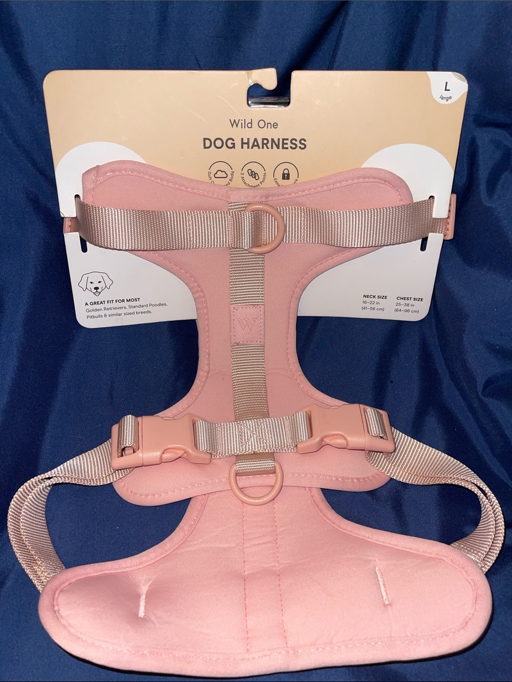 Wild One - Pink Padded Dog Harness - Large